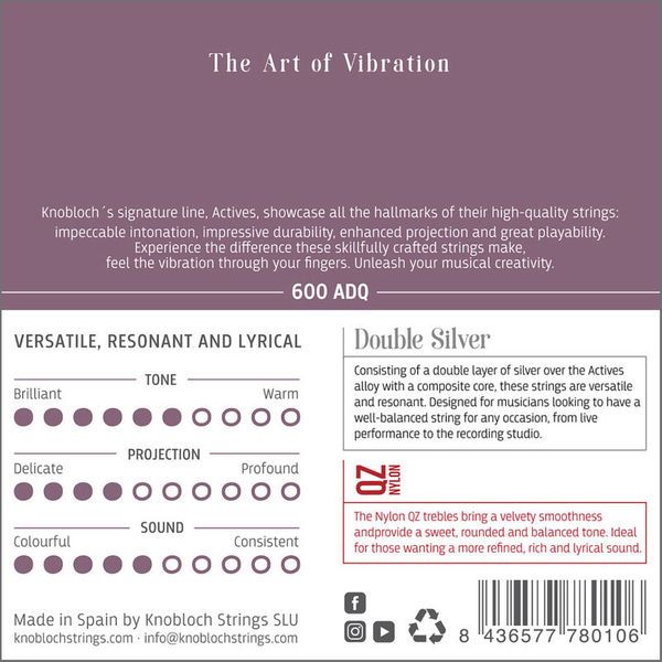 Knobloch Strings Double Silver Nylon 600ADQ