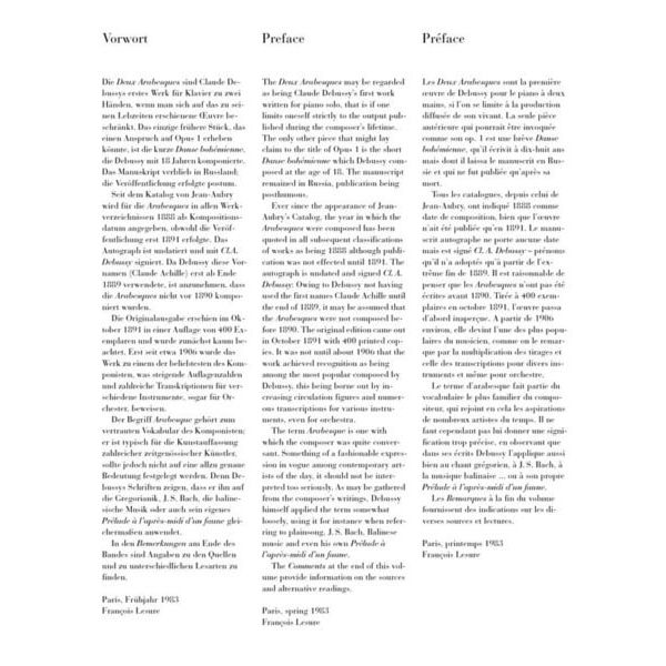 Henle Verlag Debussy Deux Arabesques