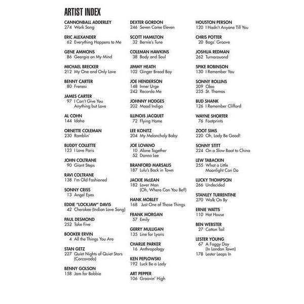 Hal Leonard Saxophone Omnibook Bb