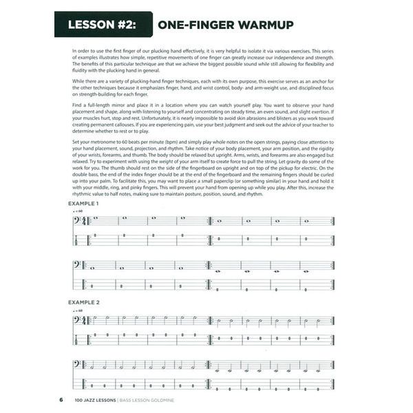 Hal Leonard 100 Jazz Lessons Bass