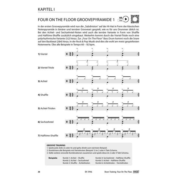 Hage Musikverlag Drum Training 4 On The Floor