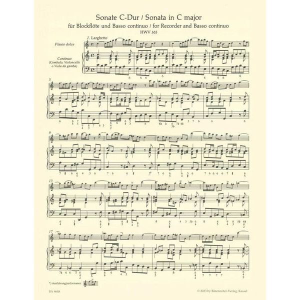 Brenreiter Hndel Flötensonate C-Dur