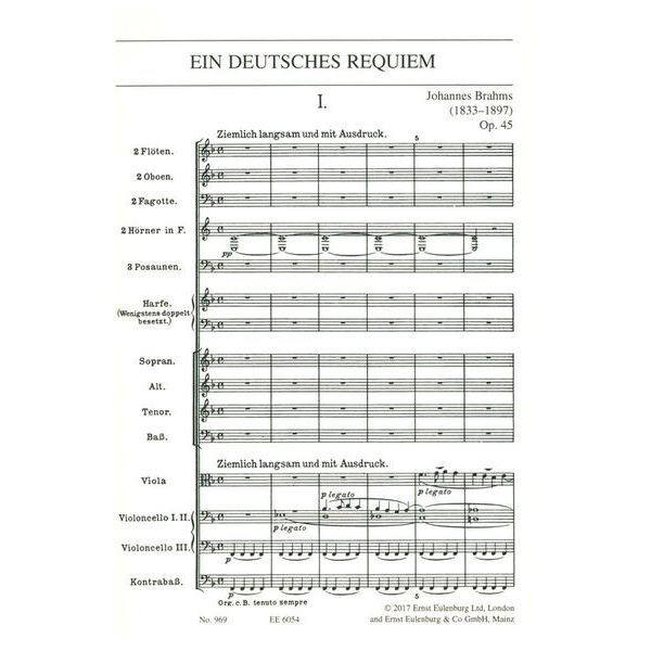 Edition Eulenburg Brahms Ein Deutsches Requiem