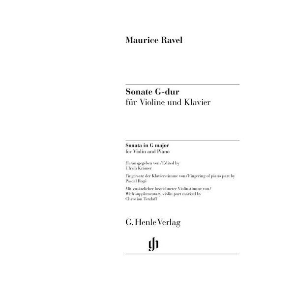 Henle Verlag Ravel Violinsonate G-Dur