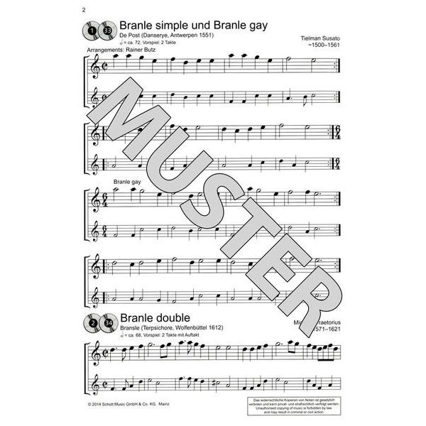 Schott Barocke Tnze Altblockflöte