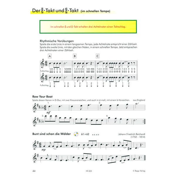 Horst Rapp Verlag Querflöte Lernen mit Spa 2