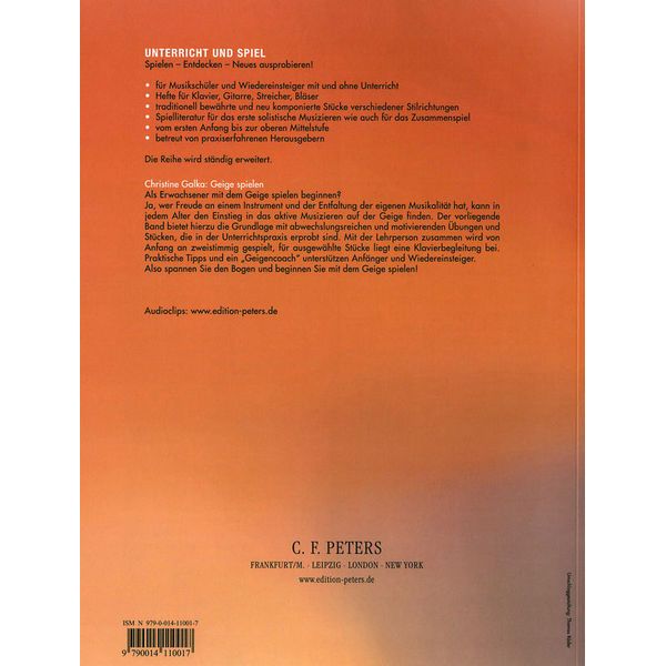 Edition Peters Geige Spielen 1