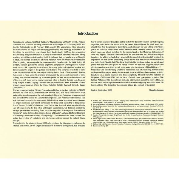 Breitkopf & Hrtel Praetorius Orgelwerke