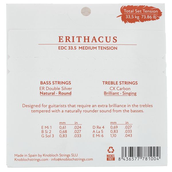 Knobloch Strings EDC33.5 Erithacus CX Carbon MT