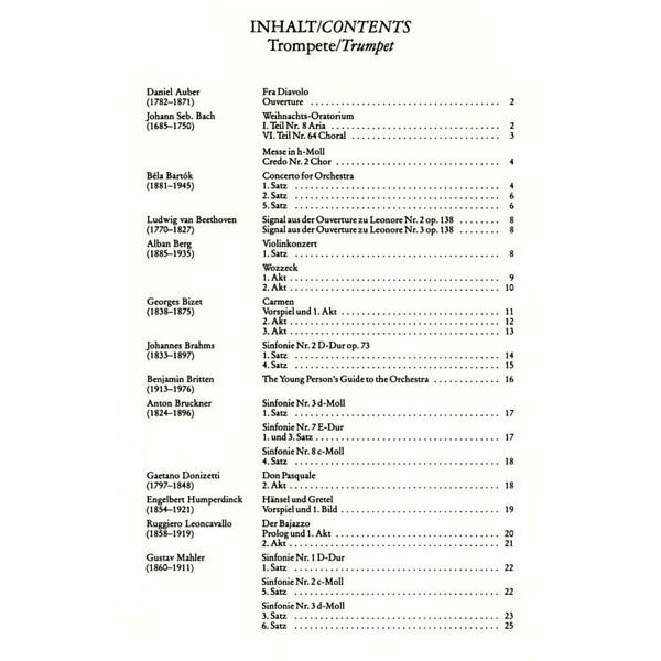 Edition Peters Orchester Probespiel Trompete