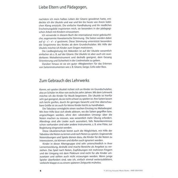 Acoustic Music Books Komm wir spielen Ukulele