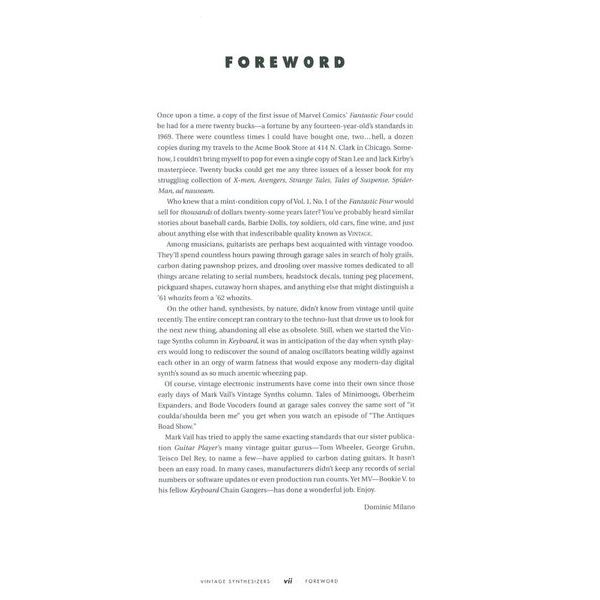 Backbeat Books Vintage Synthesizers