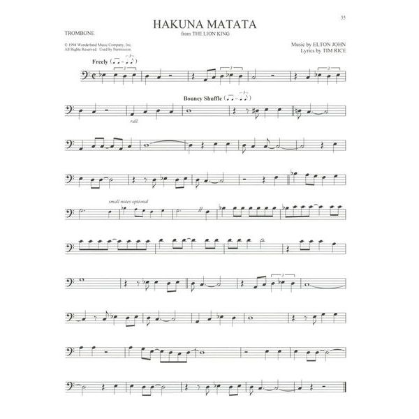 Hal Leonard 101 Disney Songs Trombone