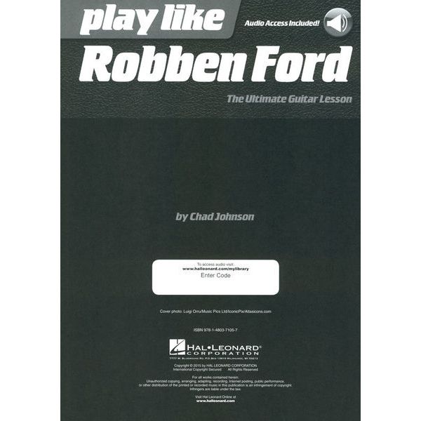 Hal Leonard Play Like Robben Ford