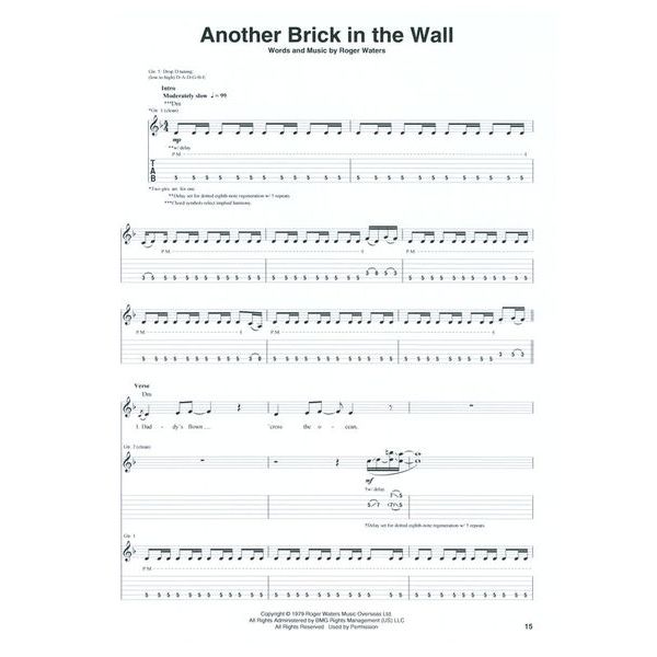 Hal Leonard Pink Floyd: The Wall Guitar