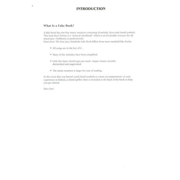 Hal Leonard Easy Jazz Standards Fake Book