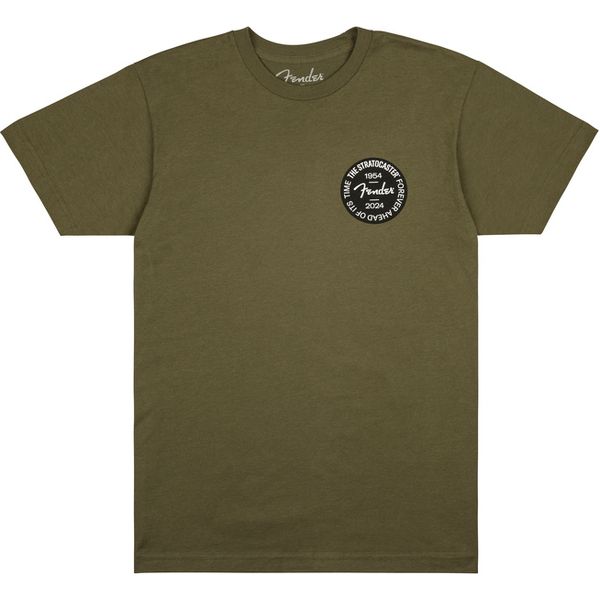 Fender Strat Anniv Badge Tee Olive L