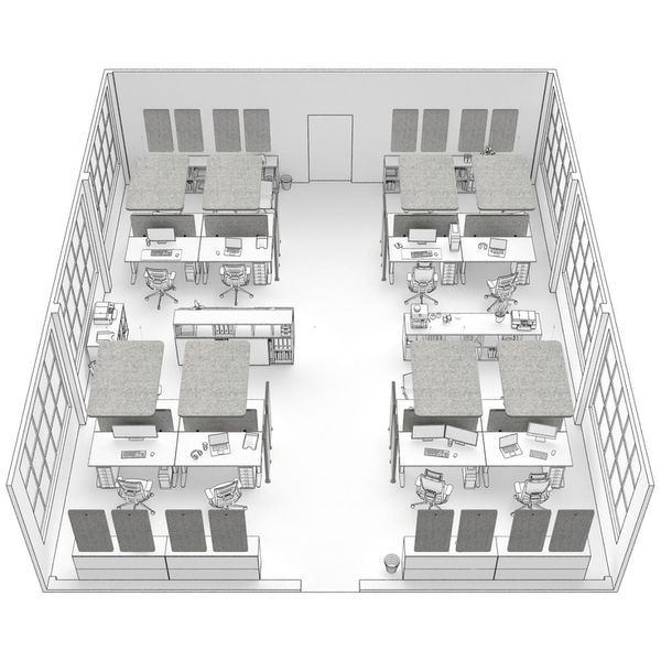 t.akustik Office Set Open Plan 16 SGR