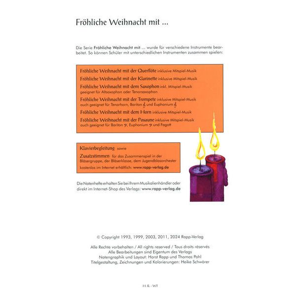Horst Rapp Verlag Fröhliche Weihnacht Trumpet