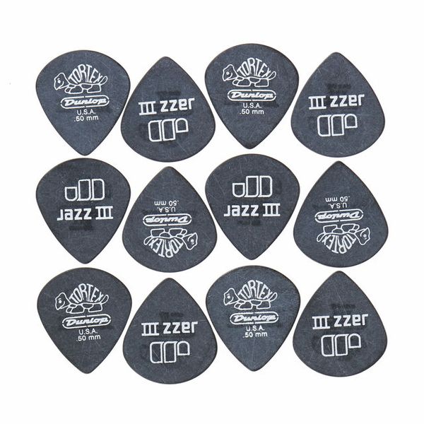 Dunlop Tortex Black Silver Jazz 50 6P