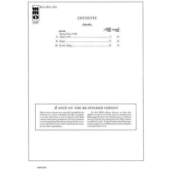 Music Minus One Mozart Clarinet Concerto KV622
