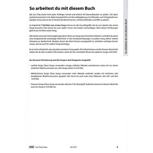 Hage Musikverlag Let's Play Guitar 1