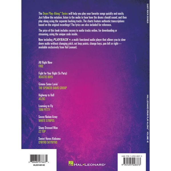 Hal Leonard Drum Play-Along Easy Rock