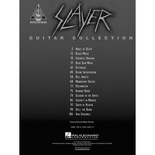 Hal Leonard Slayer Guitar Collection