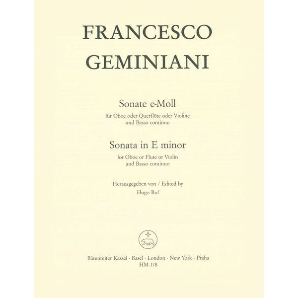 Brenreiter Geminiani Sonate e-moll Oboe