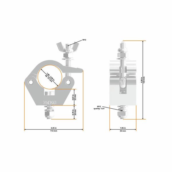 Global Truss 8123-B Half Coupler Heavy Hex