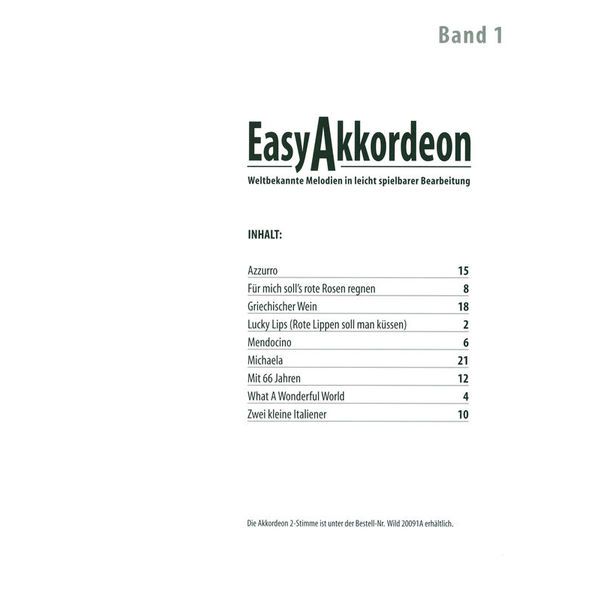 Edition Walter Wild Easy Akkordeon 1