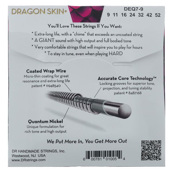 DR Strings Dragon Skin+ DEQ-7/9 Coated