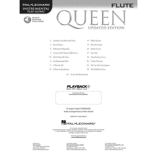 Hal Leonard Queen Flute Play-Along