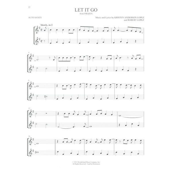 Hal Leonard Disney Songs For Two Alto Sax