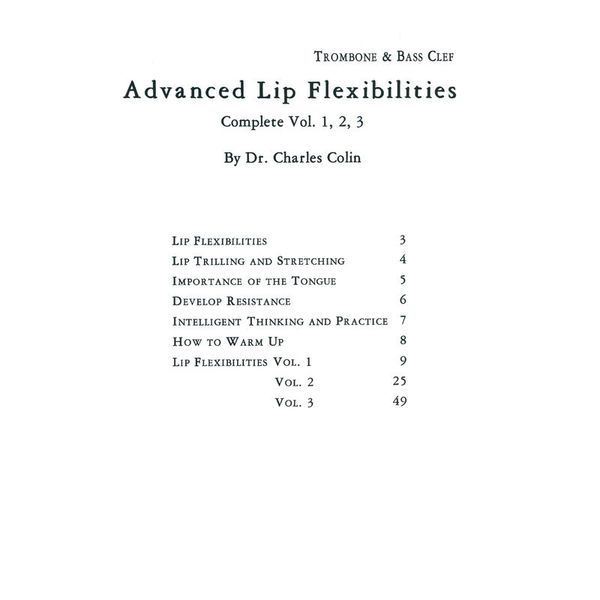 Charles Colin Music Lip Flexibilities Trombone