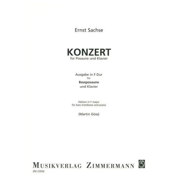 Zimmermann Verlag Sachse Concert F-Dur
