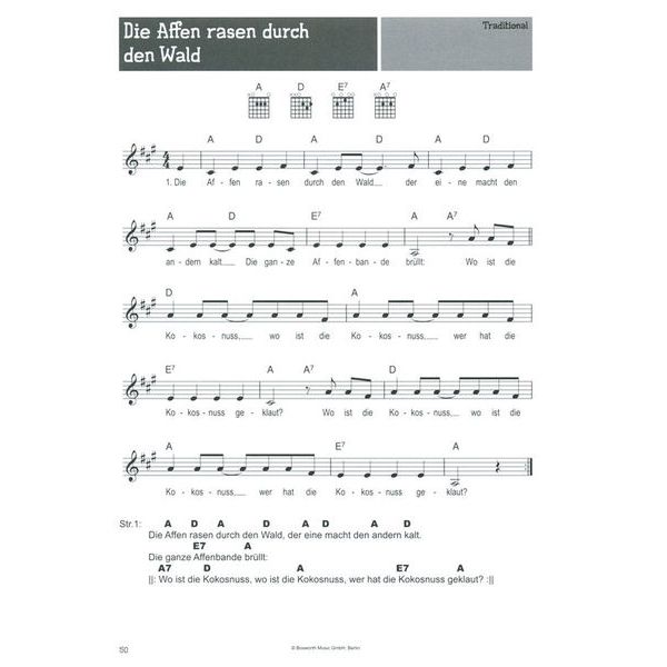 Bosworth 100 Kinderlieder für Gitarre