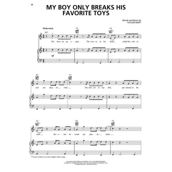 Hal Leonard Taylor Swift Tortured Poet