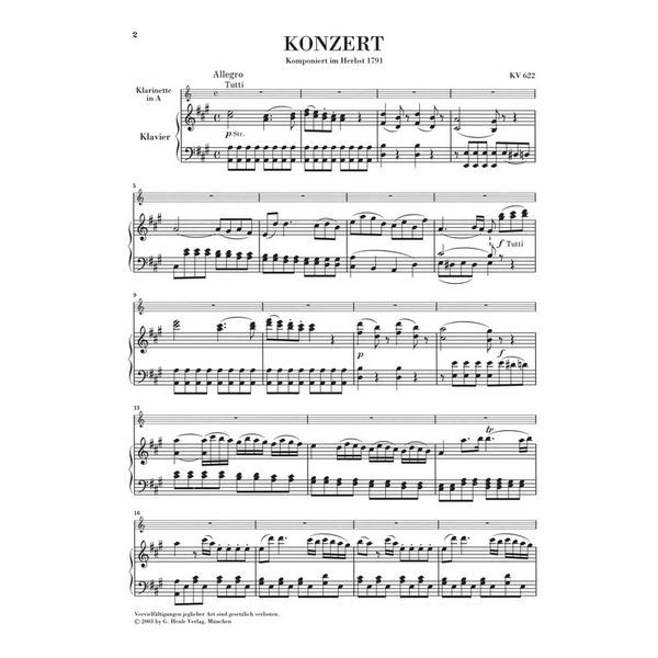 Henle Verlag Mozart Klarinettenkonzert