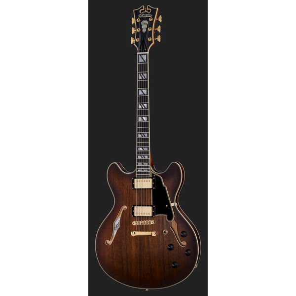 DAngelico Deluxe DC Satin Brown Burst