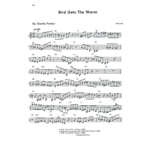 Atlantic Music Charlie Parker Omnibook Bb