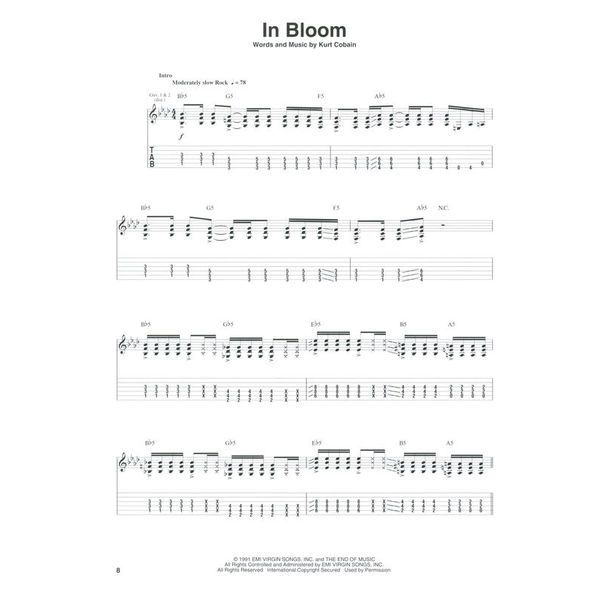 Hal Leonard Nirvana Nevermind Guitar