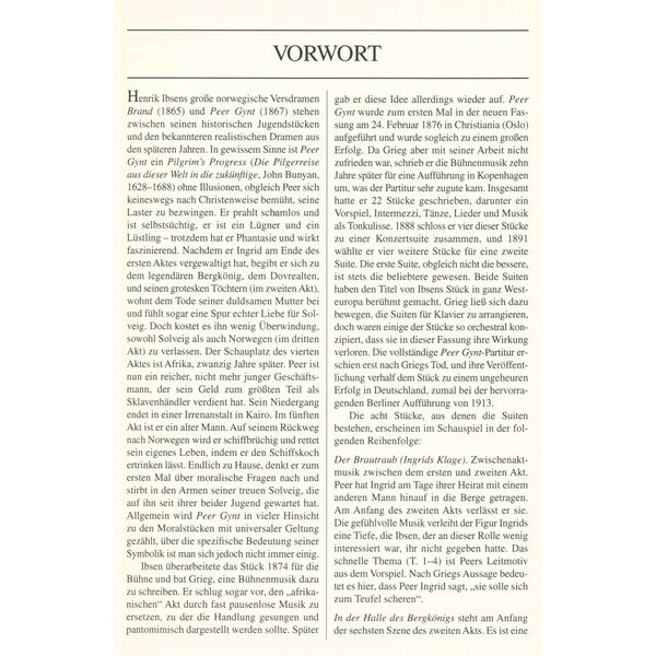 Edition Eulenburg Grieg Peer Gynt Suites 1 + 2