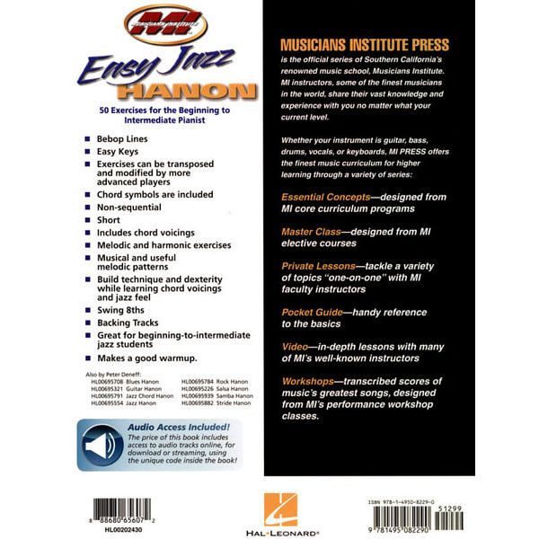 Musicians Institute Press Easy Jazz Hanon: 50 Exercises