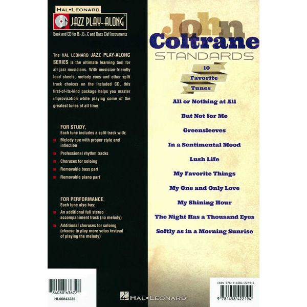 Hal Leonard Jazz Play-Along John Coltrane