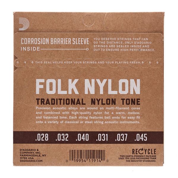 Daddario EJ32C Folk Nylon