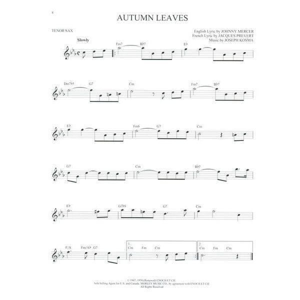 Hal Leonard 101 Jazz Songs for Tenor Sax