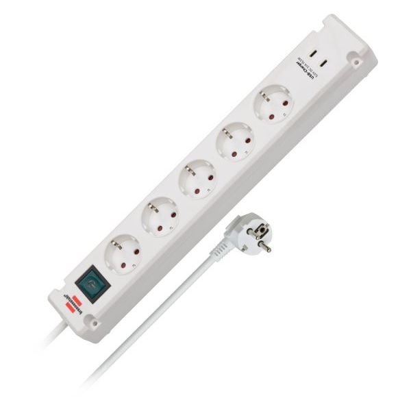 Brennenstuhl Bremounta 5-Way 3m USB wh