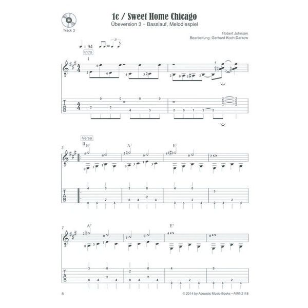 Acoustic Music Books Sweet Home Chicago