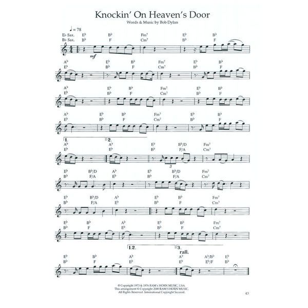 Wise Publications 100 Pop Solos for Saxophone